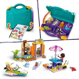 LEGO Friends 42672 La valise créative de plage - Jeu de construction avec 2 mini-poupées, chien et dauphin - Set 3 modèles transformables pour enfants dès 5 ans