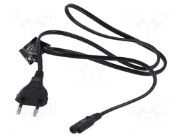 LOGILINK Câble d'alimentation H03VVH2-F CEE 7/16 (C) vers IEC C7 femelle, 1m, noir
