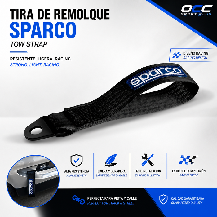 Sparco Sangle de remorquage noire Sparco Sangle de remorquage noire