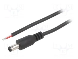 BQ CABLE Câble d'alimentation DC 2m, connecteur DC 5,5/2,5 mm droit, noir