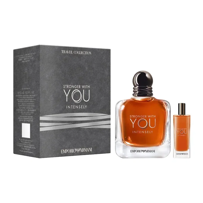 Emporio Armani Set Stronger With You Intensely, Eau De Parfum pour Homme, 100 ml + 15 ml Emporio Armani Set Stronger With You Intensely, Eau De Parfum pour Homme, 100 ml + 15 ml