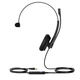 Yealink UH34 Lite Mono - Casque USB mono pour Microsoft Teams avec microphone, réponse en fréquence 20 Hz-20 kHz, haut-parleur 28 mm et câble de 1.2 m - Confortable pour le travail