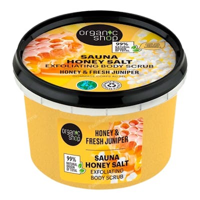 ORGANIC SHOP Exfoliant corporel au sel Miel et Genièvre avec effet sauna ORGANIC SHOP Exfoliant corporel au sel Miel et Genièvre avec effet sauna