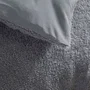Today Teddy Parure de lit 2 personnes 240x220 cm + 2 taies - Collection Bien au Chaud - Tissu bimatière microfibre et polaire - Gris uni