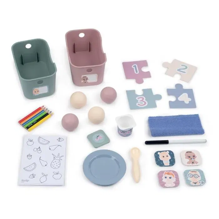 Smoby - Baby Care - Crèche 5 Espaces avec 27 Accessoires pour Poupon jusqu'à 42 cm - Coin Entrée, Parc, Toilettes, Sieste, Repas Smoby - Baby Care - Crèche 5 Espaces avec 27 Accessoires pour Poupon jusqu'à 42 cm - Coin Entrée, Parc, Toilettes, Sieste, Repas