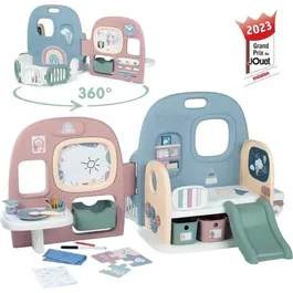 Smoby - Baby Care - Crèche 5 Espaces avec 27 Accessoires pour Poupon jusqu'à 42 cm - Coin Entrée, Parc, Toilettes, Sieste, Repas