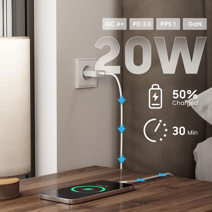 Chargeur mural Ewent EW1310 Blanc 20 W