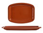 La Dehesa Bandeau Plat Rectangulaire 40 x 30 cm en Grès Réfractaire Couleur Miel (Set de 6)