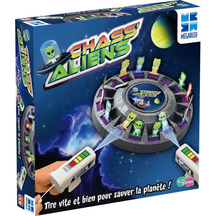Megableu Chass'Alien - Jeu de plateau d'action et de réflexes