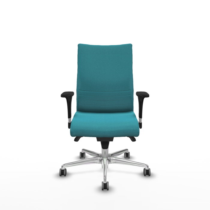 Piqueras Y Crespo Silla Albacete confidente, Turquoise, Mécanisme Synchro, Base Aluminium, Brazos 1D, Roues 65mm