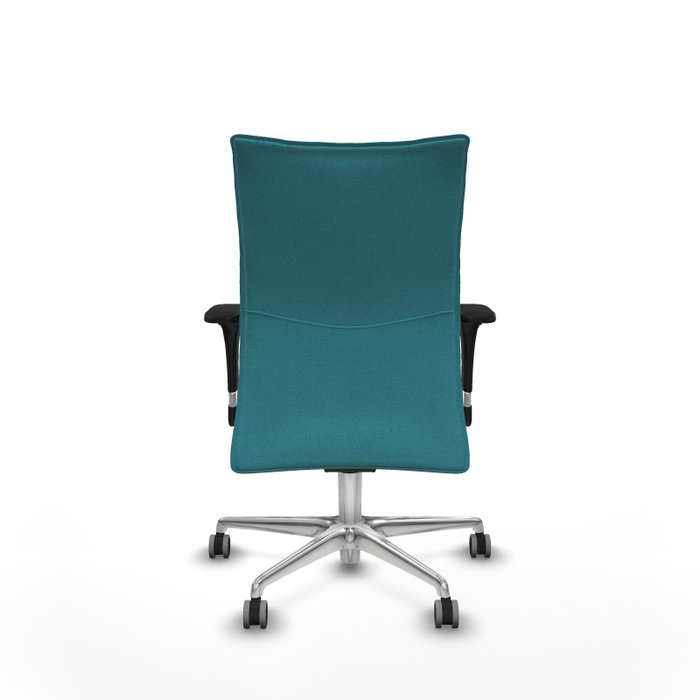 Piqueras Y Crespo Silla Albacete confidente, Turquoise, Mécanisme Synchro, Base Aluminium, Brazos 1D, Roues 65mm