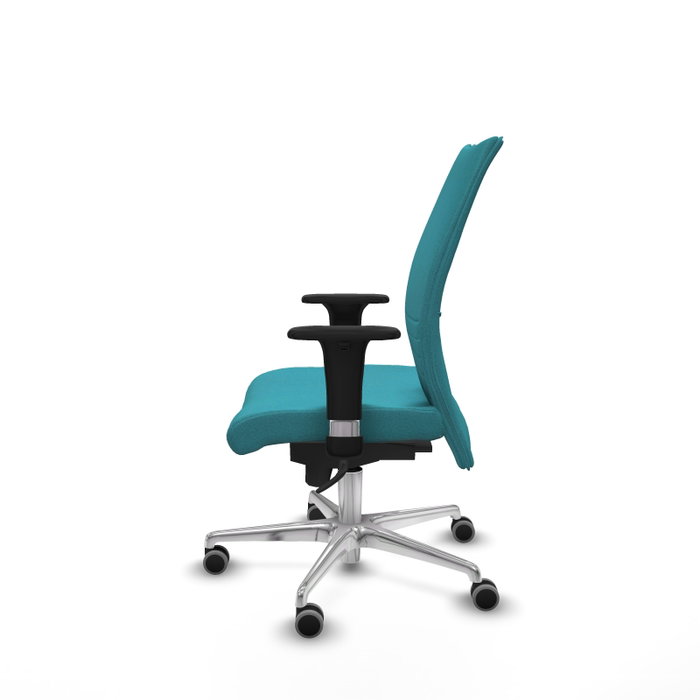Piqueras Y Crespo Silla Albacete confidente, Turquoise, Mécanisme Synchro, Base Aluminium, Brazos 1D, Roues 65mm