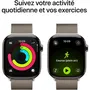 Apple Watch Series 11 GPS + Cellular 46mm, Boîtier en Titane Naturel, Bracelet Milanese Naturel S/M
