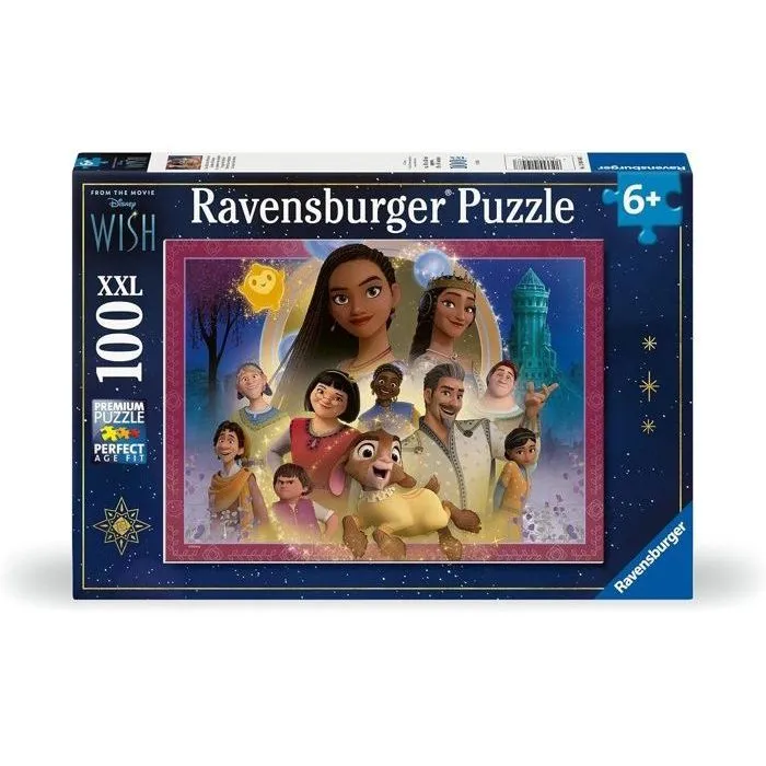 Ravensburger - Puzzle 100 pièces XXL Le Royaume des Souhaits - Disney Wish - Dès 6 ans - Réf. 12001048 Ravensburger - Puzzle 100 pièces XXL Le Royaume des Souhaits - Disney Wish - Dès 6 ans - Réf. 12001048
