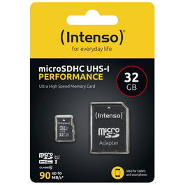 Intenso microSDHC 32GB C10 UHS-I U1 Performance avec adaptateur