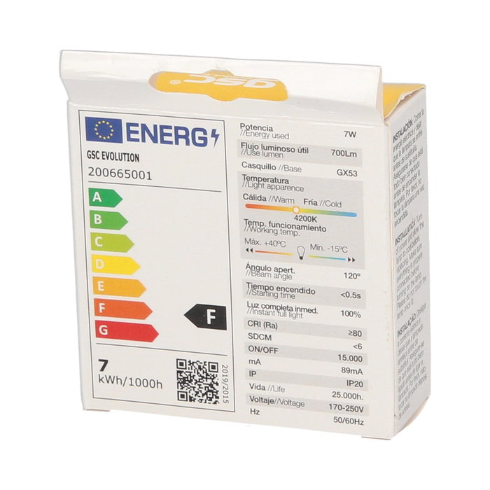 GSC Evolution Ampoule LED type pastilla 7W GX53 4200K Blanc