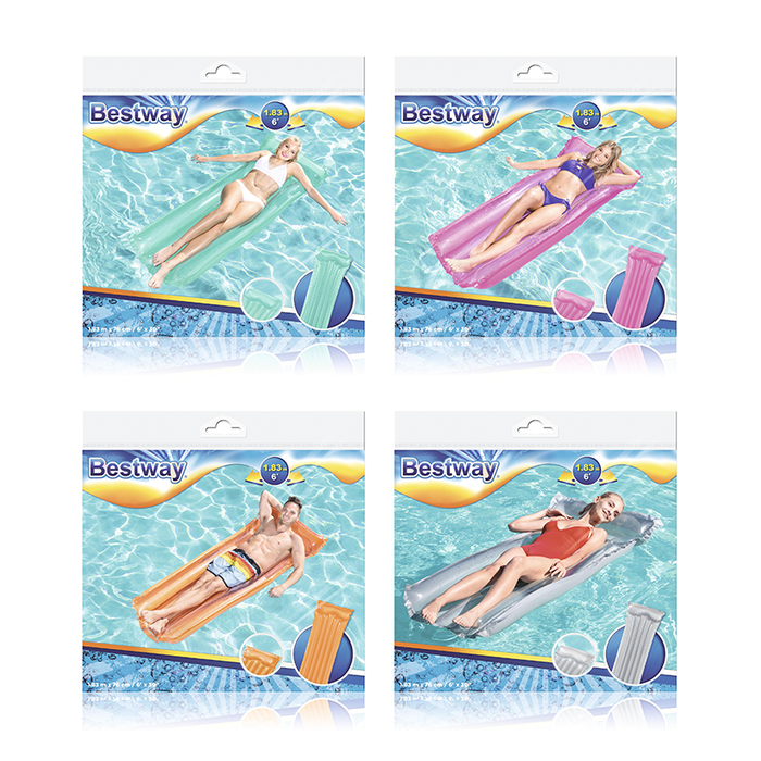 Bestway 44013 Colchoneta Gonflable Deluxe Couleur Assortie 183x76 cm Plage et Piscine Bestway 44013 Colchoneta Gonflable Deluxe Couleur Assortie 183x76 cm Plage et Piscine