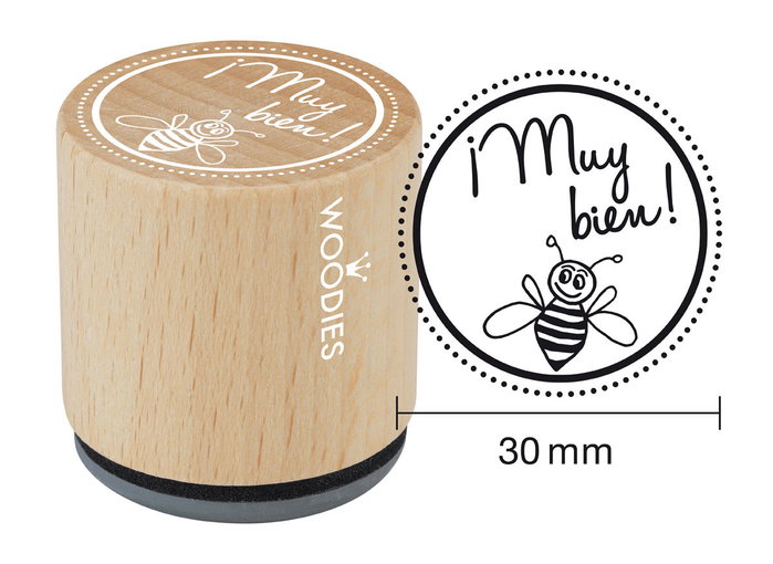 Woodies Tampon en bois et caoutchouc 33x30mm Woodies Tampon en bois et caoutchouc 33x30mm