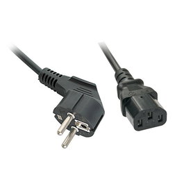 Lindy - Câble d'alimentation secteur avec prise Schuko vers IEC C13 femelle, 2 mètres, 0.75mm², pour usage intérieur - Noir