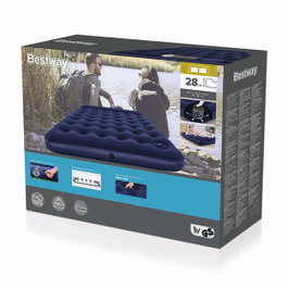 Bestway Matelas Gonflable Double avec Gonfleur à Pied 203x152x28 cm