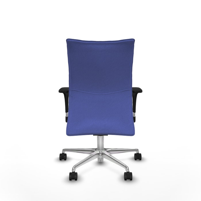 Piqueras Y Crespo Chaise de bureau Albacete confidente, Bleu clair, Mécanisme Sincro, Base aluminium, Accoudoirs 1D, Roues 65mm
