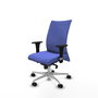 Piqueras Y Crespo Chaise de bureau Albacete confidente, Bleu clair, Mécanisme Sincro, Base aluminium, Accoudoirs 1D, Roues 65mm