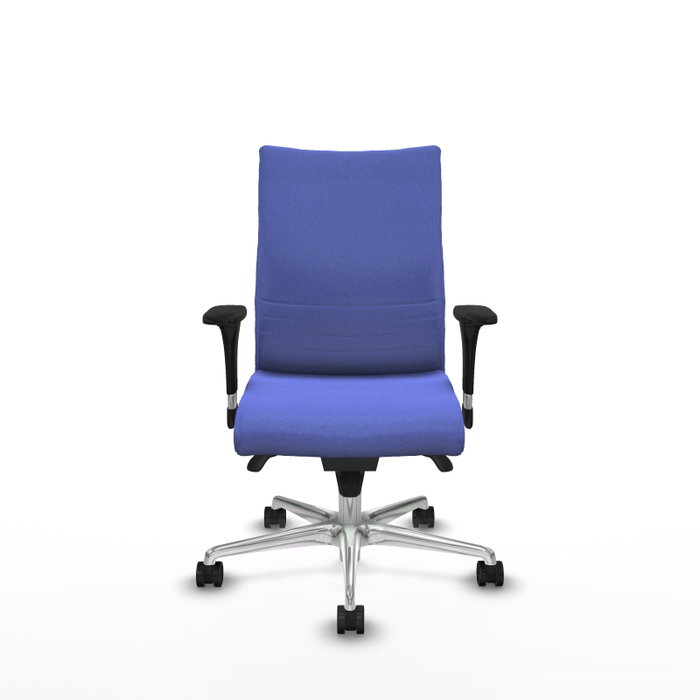 Piqueras Y Crespo Chaise de bureau Albacete confidente, Bleu clair, Mécanisme Sincro, Base aluminium, Accoudoirs 1D, Roues 65mm