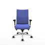 Piqueras Y Crespo Chaise de bureau Albacete confidente, Bleu clair, Mécanisme Sincro, Base aluminium, Accoudoirs 1D, Roues 65mm