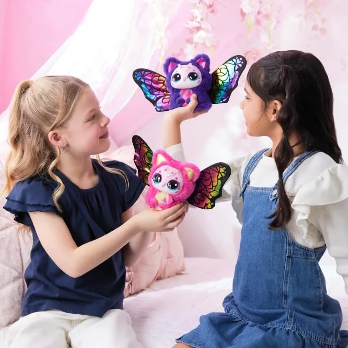 Hatchimals Bloomables Ma Fleur Magique Kittyfly - Jouet Interactif avec 100 Sons et Réactions, Fleur et Chenille à Faire Éclore, Modèle Aléatoire, 3 Piles LR6 Incluses, Dès 5 Ans