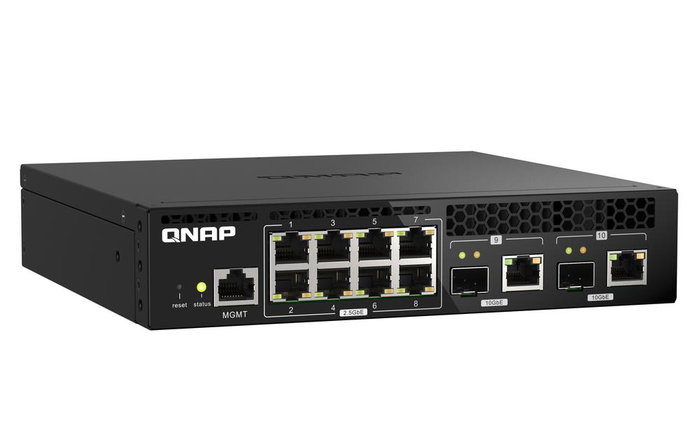 Qnap QSW-M2108R-2C Switch Géré 10 Ports 2.5GbE et 10GbE SFP+ Bureau/Rack 1U
