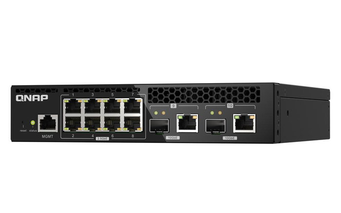 Qnap QSW-M2108R-2C Switch Géré 10 Ports 2.5GbE et 10GbE SFP+ Bureau/Rack 1U