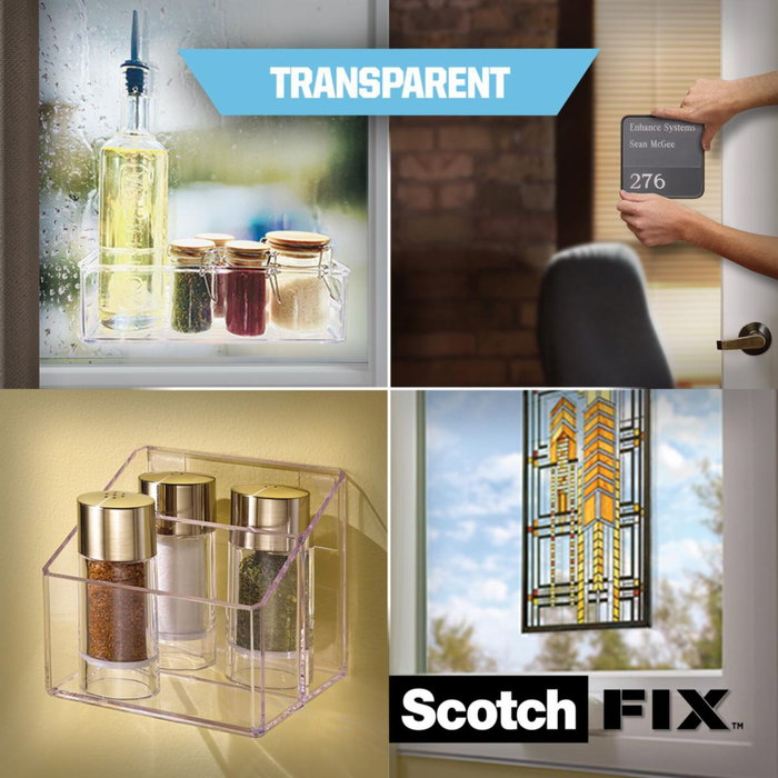 Scotch Ruban de montage double face transparent Scotch FIX 19 mm x 1,5 m