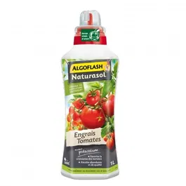 ALGOFLASH Engrais liquide pour Tomates 1 L - Apporte éléments nutritifs, Utilisable en Agriculture Biologique, Label Produit naturel