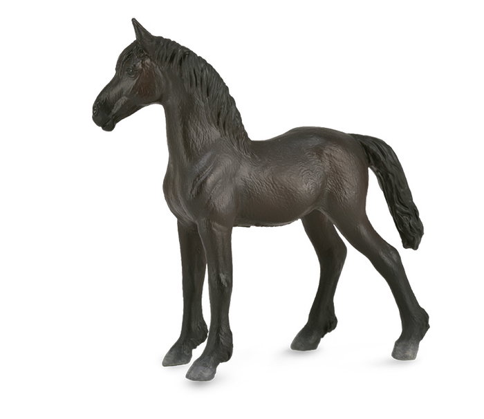 Collecta - Potro Poney Frison Noir - M - 88815 - Figurine Cheval Agiles - Paillettes