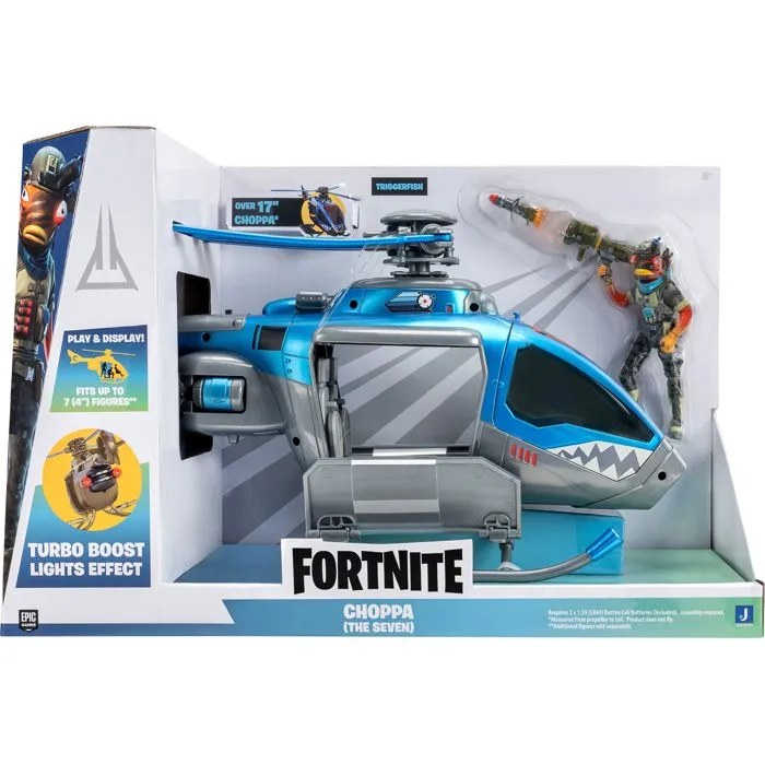 Fortnite Véhicule The Choppa - 50 cm avec figurine Triggerfish et lumières LED