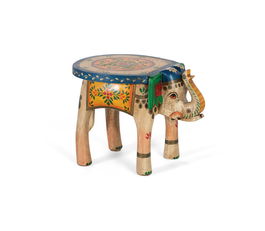 Giner y Colomer SCOPE Tabouret en Bois de Manguier Peint à la Main Multicolore, Finition Artisanale, 48 cm de Haut, 35x35 cm