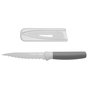 Berghoff Couteau de cuisine avec lame scie gris 11,5 cm, revêtement antiadhésif et manche ergonomique avec gaine de protection