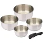 Baumalu Set de 4 Casseroles en Inox avec Manche Amovible (14 à 20 cm)