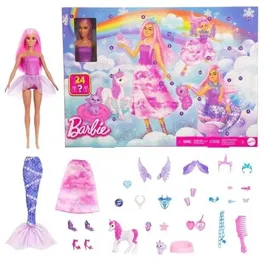 Barbie Calendrier de l'Avent JFL66 - Poupée Mode avec 24 Surprises et Accessoires - Cadeau Noël