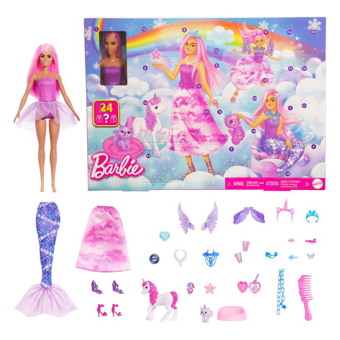 Barbie calendrier de l'avent et 1 poupée Fantasy