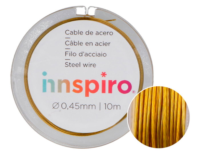 Innspiro Câble en acier doré vieilli 0,45 mm - 10 m Innspiro Câble en acier doré vieilli 0,45 mm - 10 m
