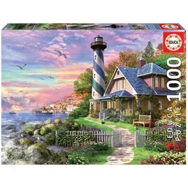Educa Puzzle 1000 Pièces Adulte EDUCA - Phare A Rock Bay - Paysage et Nature - Colle Incluse