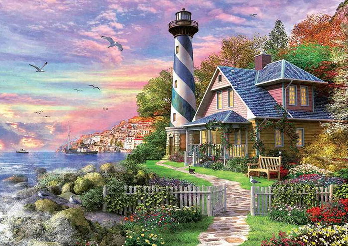 Educa - Puzzle 1000 pièces - Phare de Rock Bay - À partir de 6 ans - Langues : Espagnol, Anglais