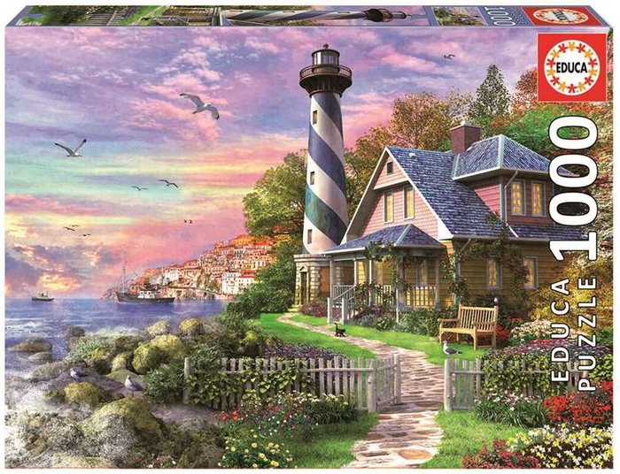 Educa - Puzzle 1000 pièces - Phare de Rock Bay - À partir de 6 ans - Langues : Espagnol, Anglais