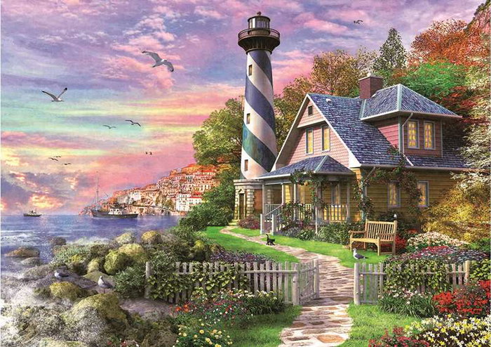 Educa - Puzzle 1000 pièces - Phare de Rock Bay - À partir de 6 ans - Langues : Espagnol, Anglais