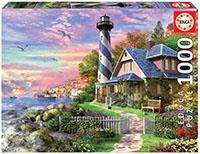 Educa - Puzzle 1000 pièces - Phare de Rock Bay - À partir de 6 ans - Langues : Espagnol, Anglais