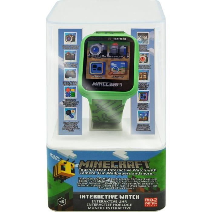 Kids Licensing Montre intelligente Minecraft verte avec caméra selfie et jeux