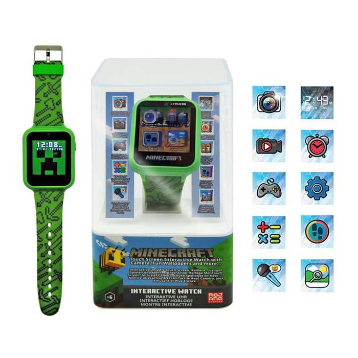 Kids Licensing Montre intelligente Minecraft verte avec caméra selfie et jeux