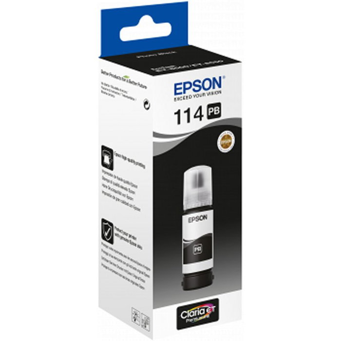 Epson C13T07B140 Bouteille Encre Ecotank 114 Noir Photo 70ml pour ET-8550 ET-8500 Epson C13T07B140 Bouteille Encre Ecotank 114 Noir Photo 70ml pour ET-8550 ET-8500