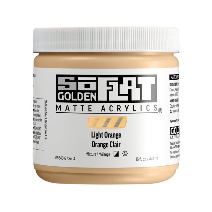 Golden SoFlat Peinture acrylique Orange Clair 473 ml Golden SoFlat Peinture acrylique Orange Clair 473 ml